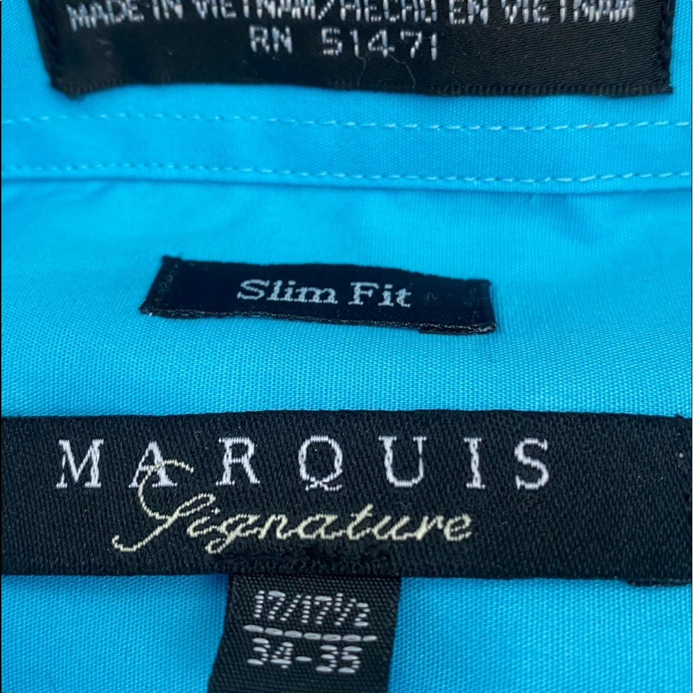 Blue slim fit Marquis dress shirt